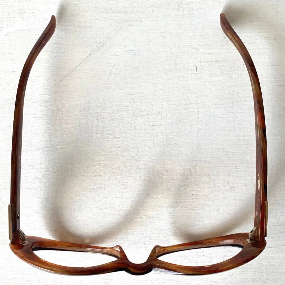 Vintage WIDE FIT Acetate EyeGlasses Amber Caramel Auburn NOS 1990’s Eyeglasses